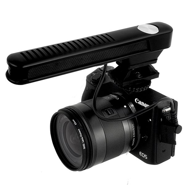 DSLR電容式麥克風,內建懸吊避震架設計,提供穩定清晰收音,適合專業影片拍攝與廣播應用 - 搭載避震支架的DSLR麥克風,能有效減少震動干擾,收音更穩定清晰